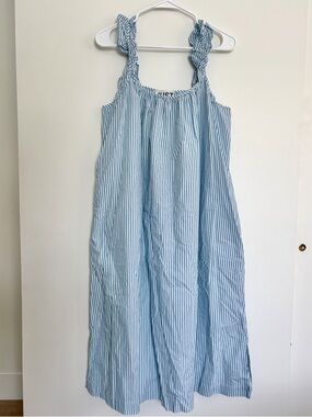 JUST Female Blue & White Striped Sundress